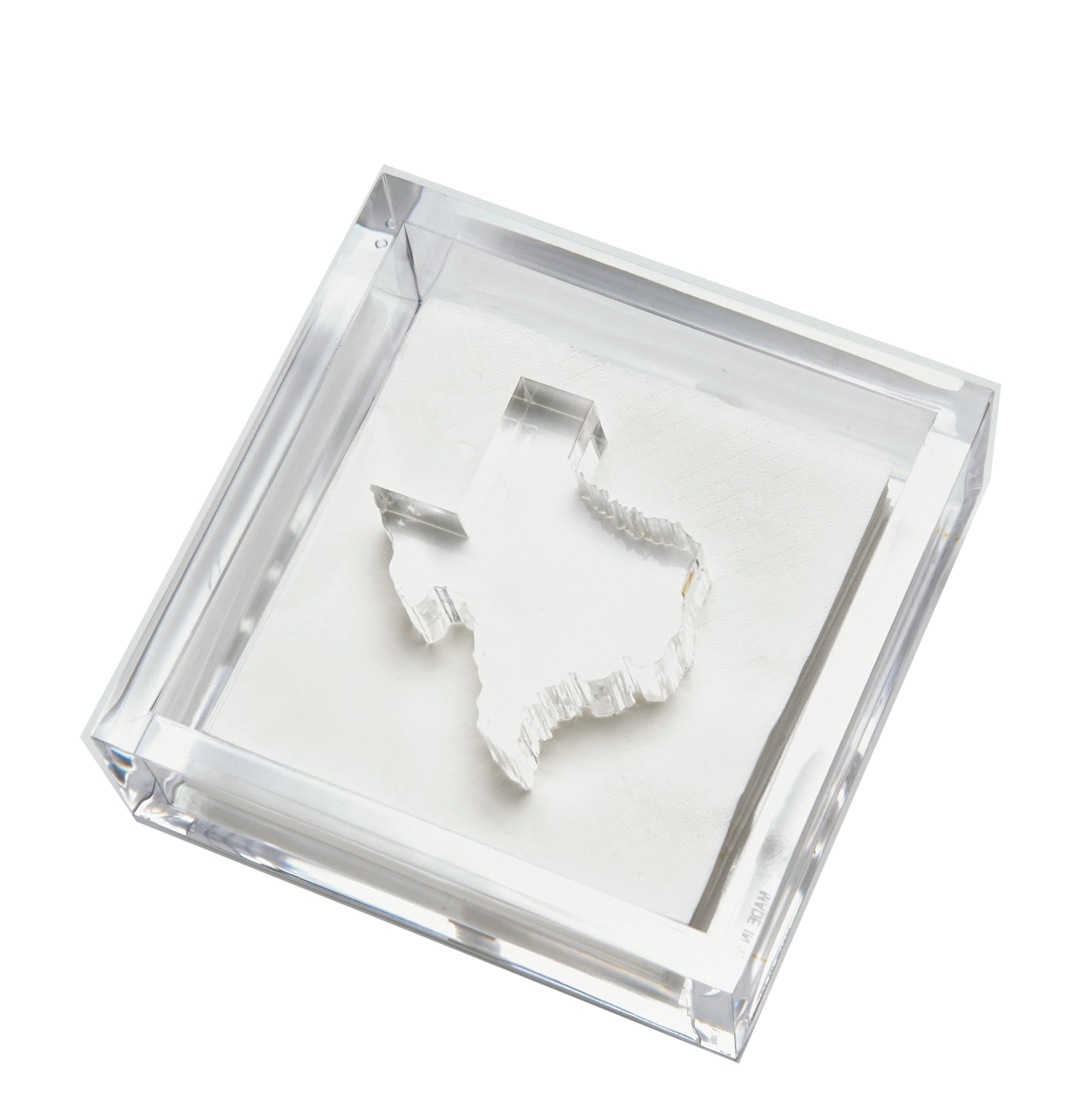 Cocktail Napkin Holder TEXAS 4 inches by 4 inches 