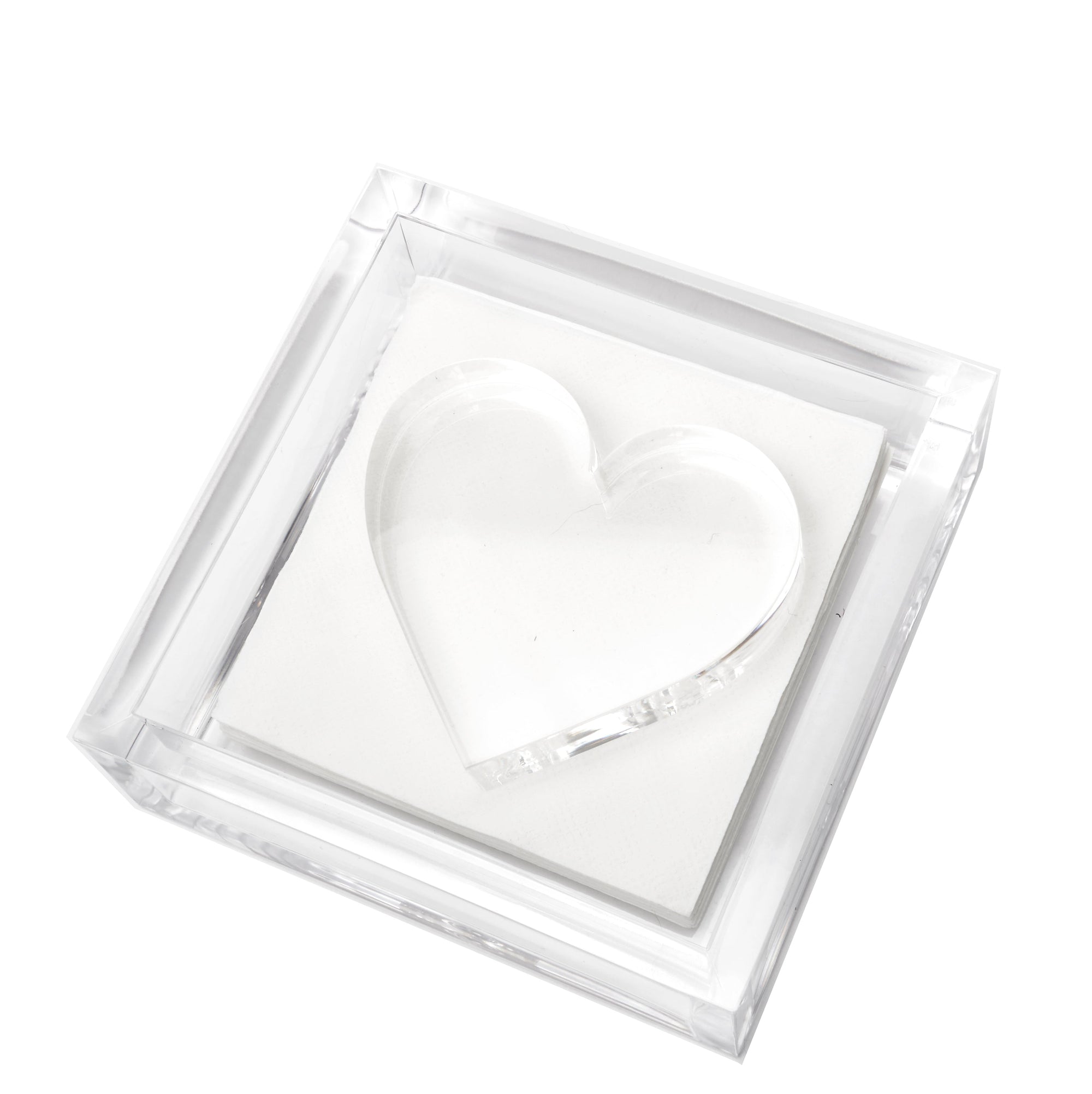 Cocktail Napkin Holder HEART 4 inches by 4 inches 
