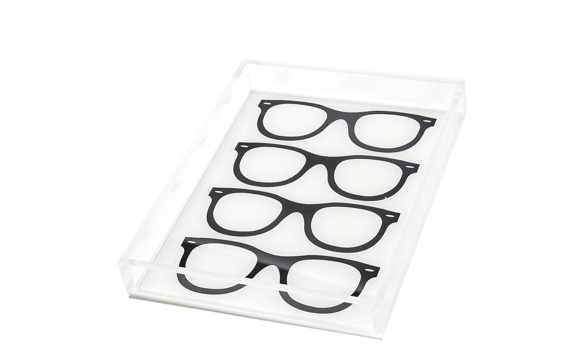 Tray GLASSES Black 6 inches by 8 inches 