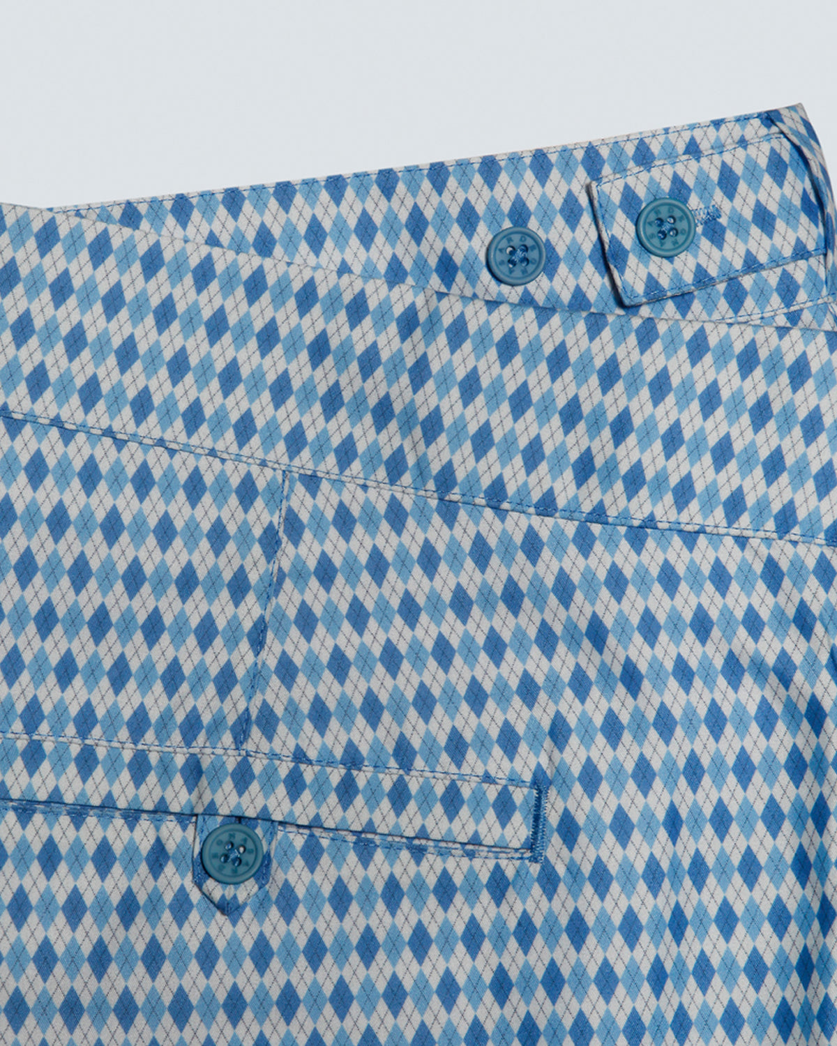 Sardegna Sartoria Men's Swim Shorts PENISOLA Argyle Blue Stone