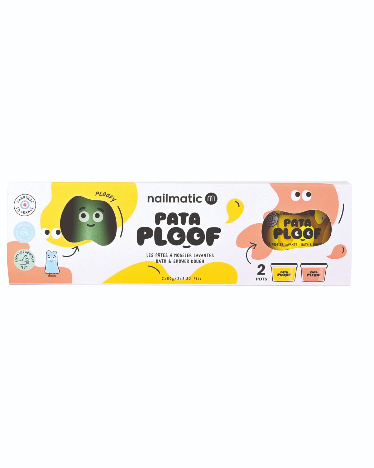 Soap Dough Cleansing Modeling Clay PATAPLOOF Set of 2 Yellow & Orange plus PLOOFY Friend