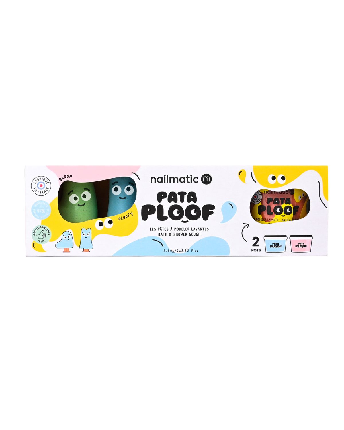 Soap Dough Cleansing Modeling Clay PATAPLOOF Set of 2 Blue & Pink plus BLOOP and PLOOFY Friends