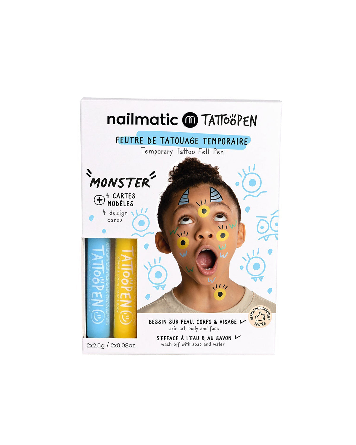 Nailmatic Tattoo Pen Set for Kids MONSTER