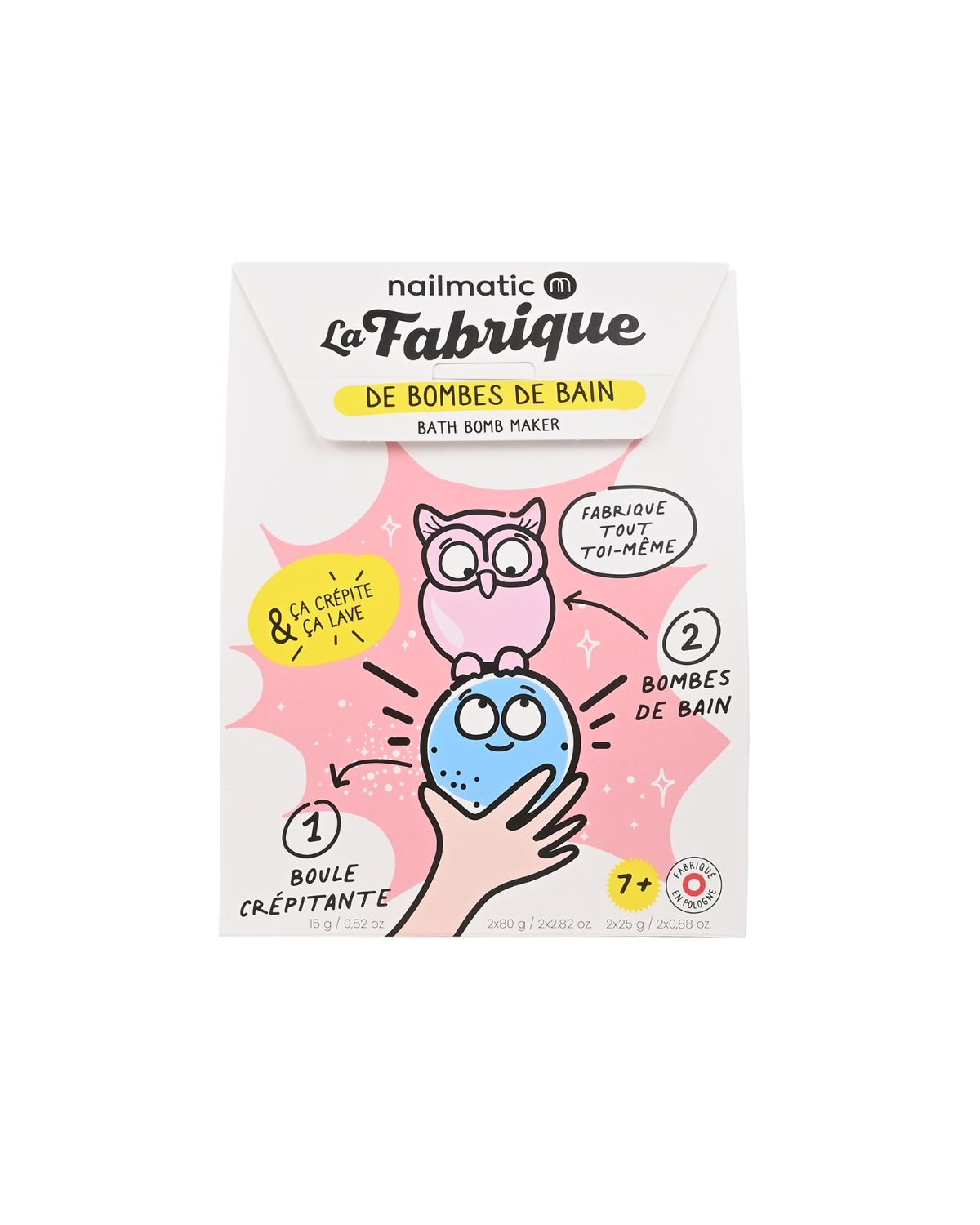 Bath Bomb CRACKLING and 2 Molds Owl and Cloud