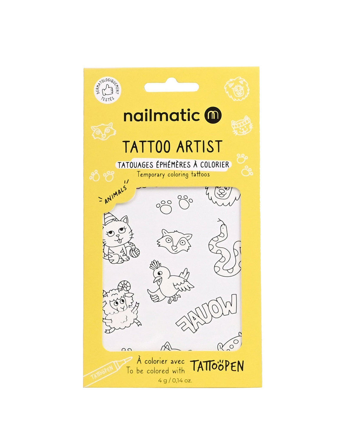 Nailmatic Temporary Tattoo for Kids Animals