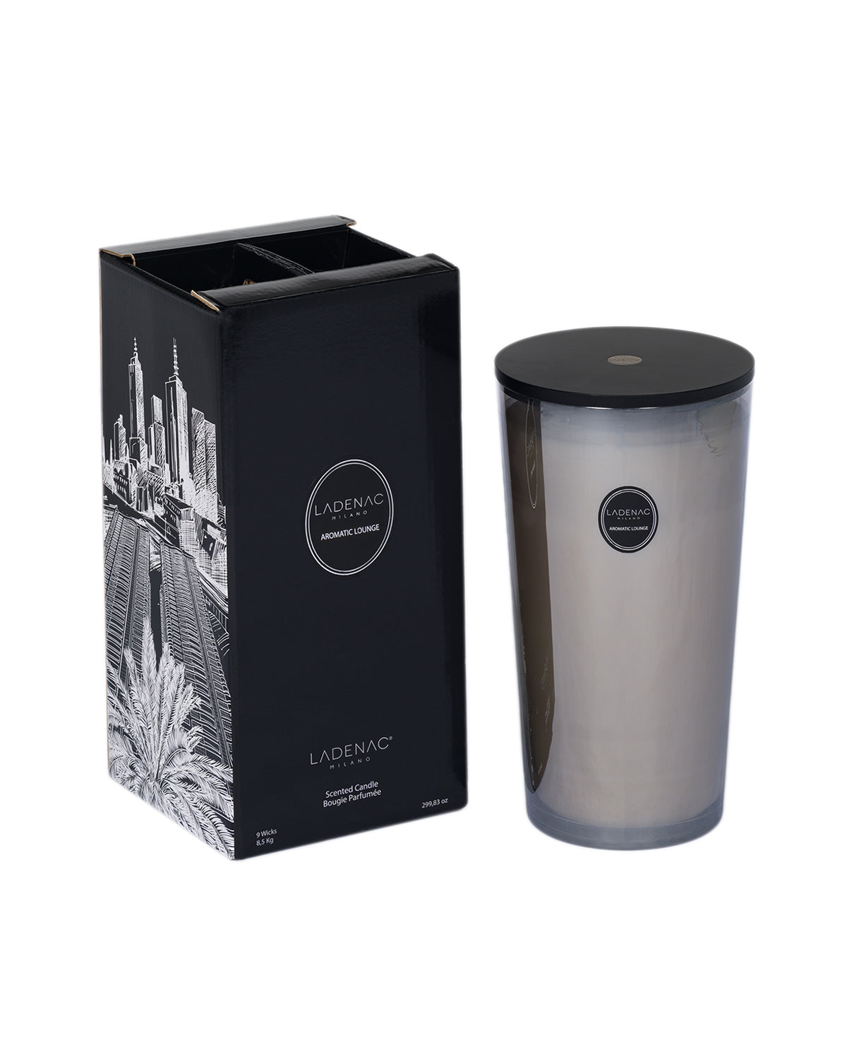 Candle in Jar URBAN SENSES 8500gr Grey Boisee Chic 9.45 x 9.25 x 19.69 in
