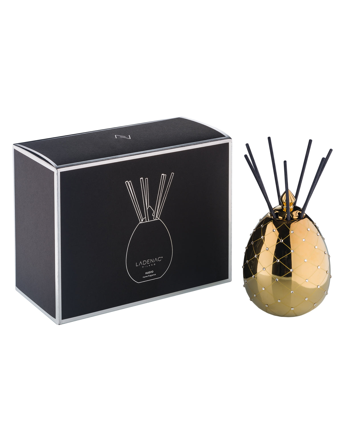 Reed Diffuser BOIS DE ROUSSIE 250ml Gold and Crystals 9.25 diam. x 4.72 diam. x 7.28 in
