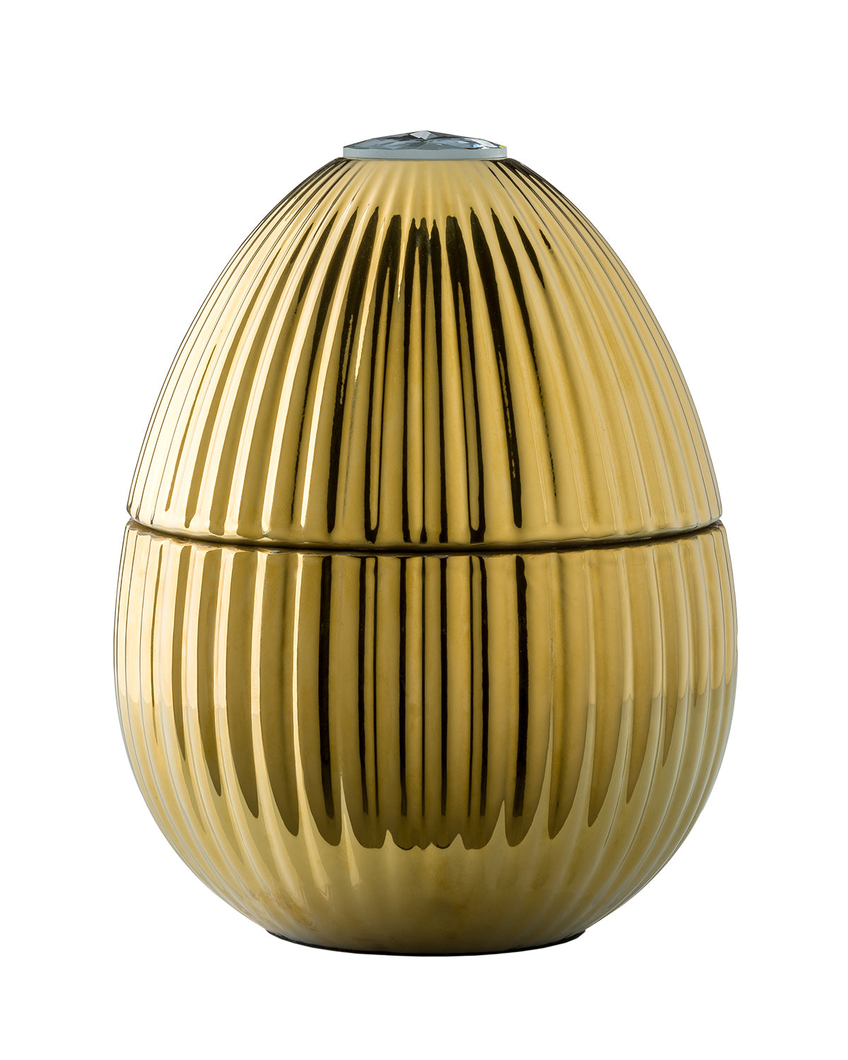 Candle in Ceramic Egg BOIS DE ROUSSIE 3400gr Gold 6.5 diam. x 7.48 in