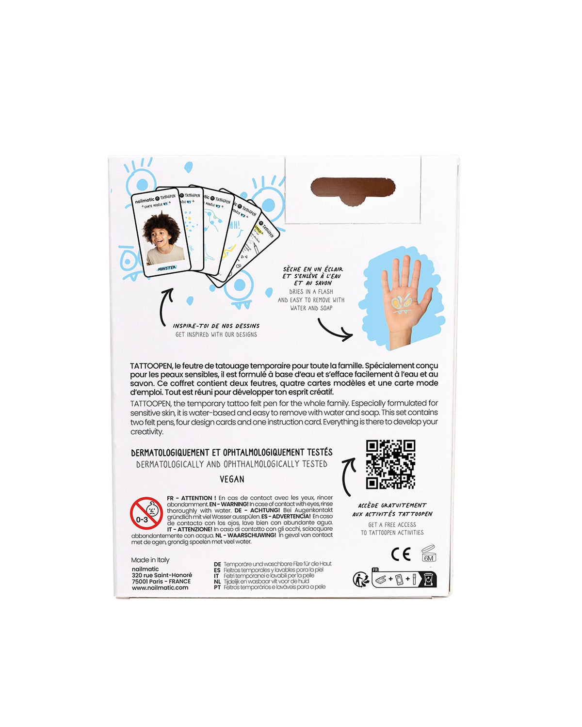 Nailmatic Tattoo Pen Set for Kids MONSTER