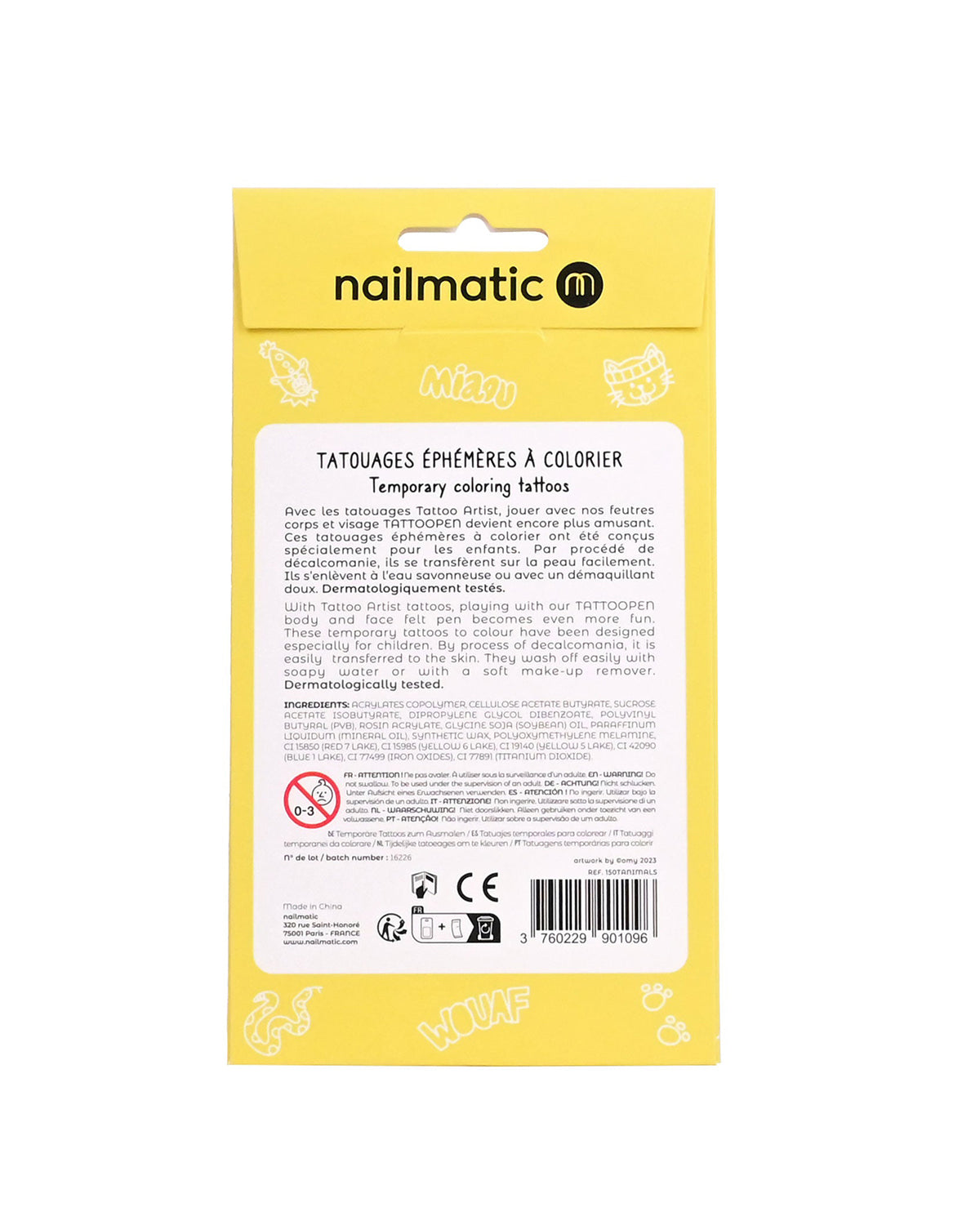 Nailmatic Temporary Coloring Tattoos - Animals