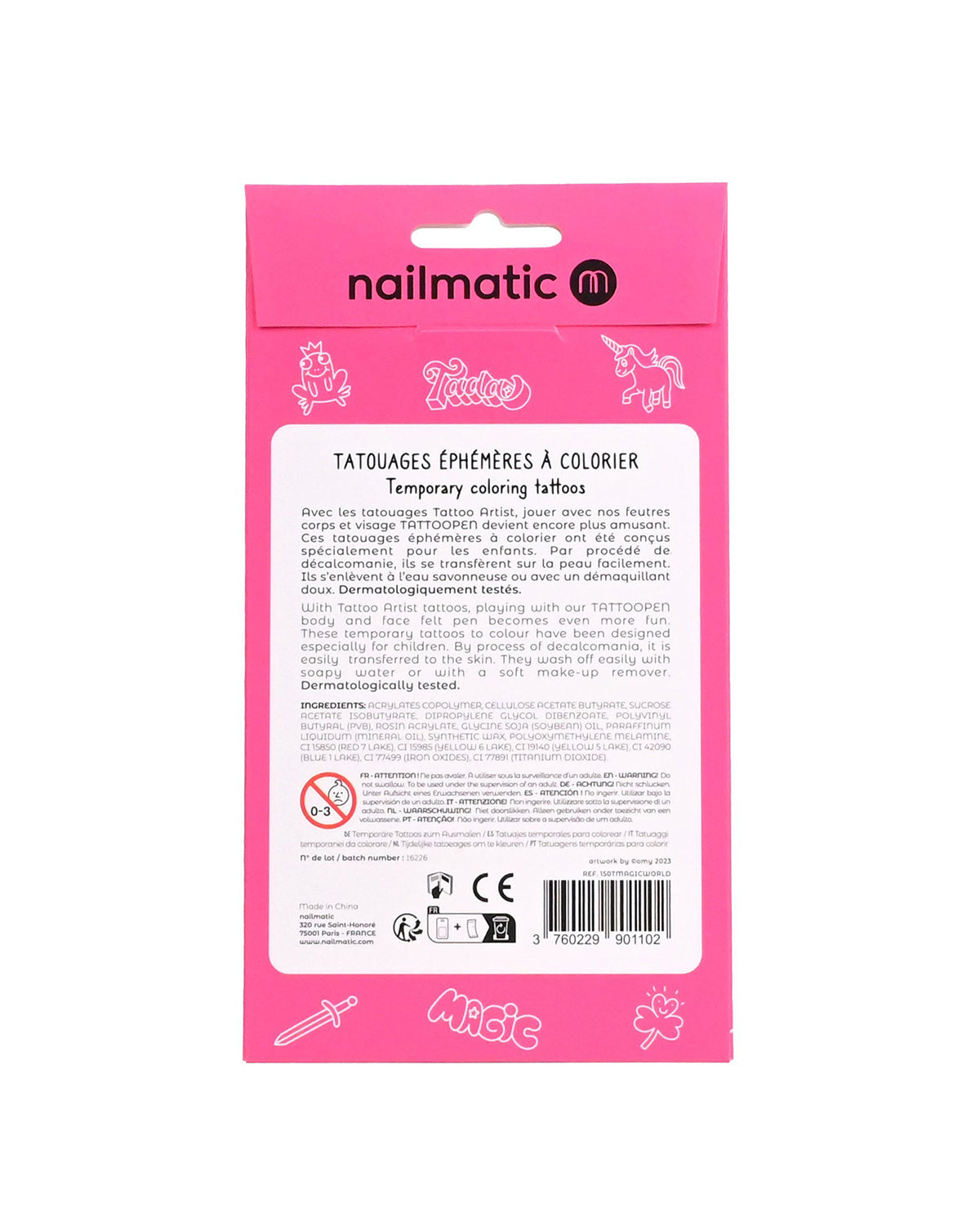 Nailmatic Temporary Tattoo for Kids Magic World
