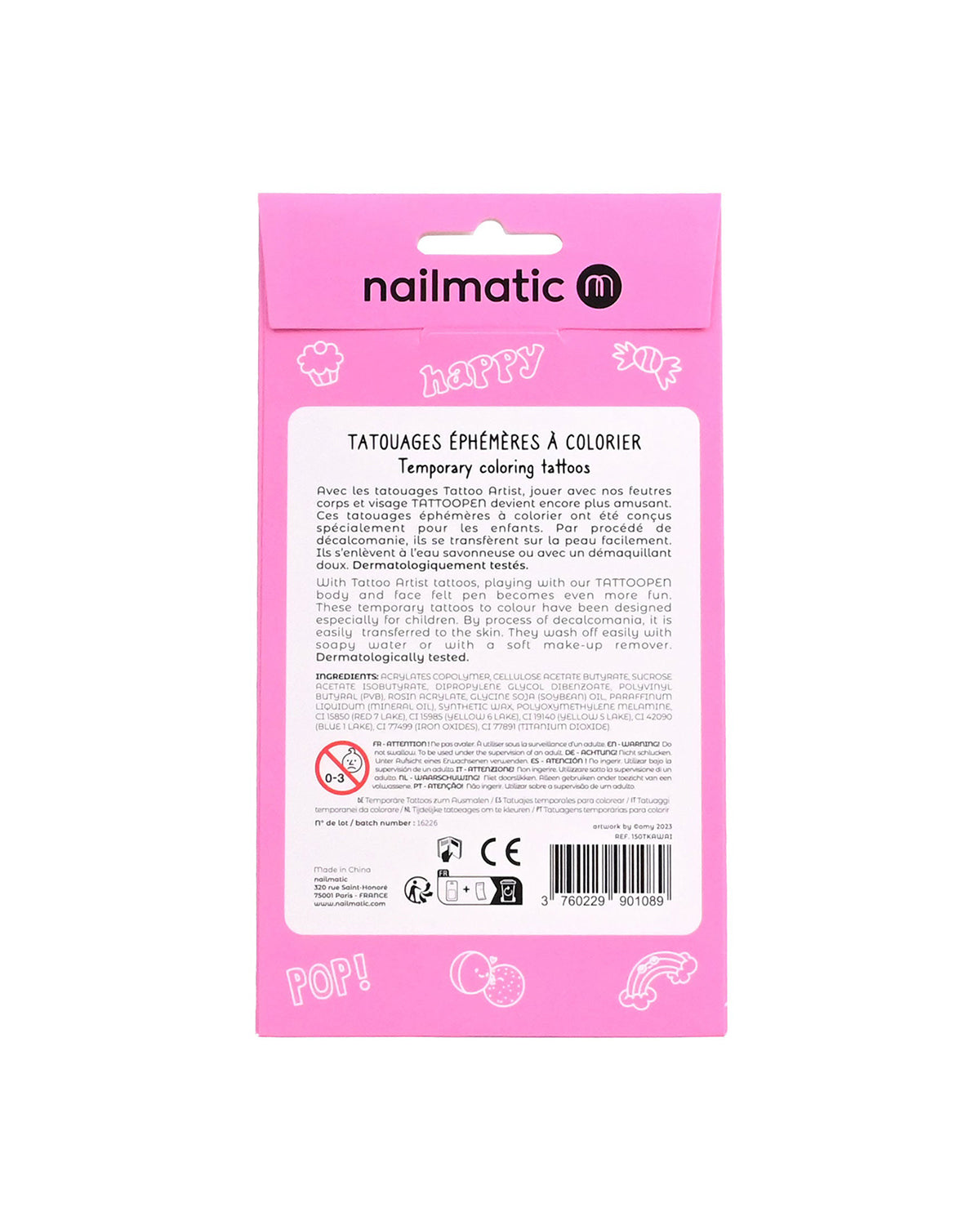 Nailmatic Temporary Tattoo for Kids KAWAI