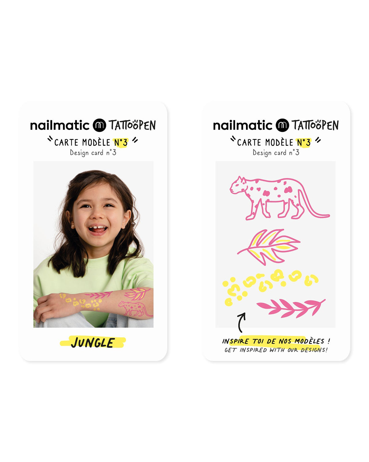 Nailmatic Tattoo Pen Set for Kids JUNGLE