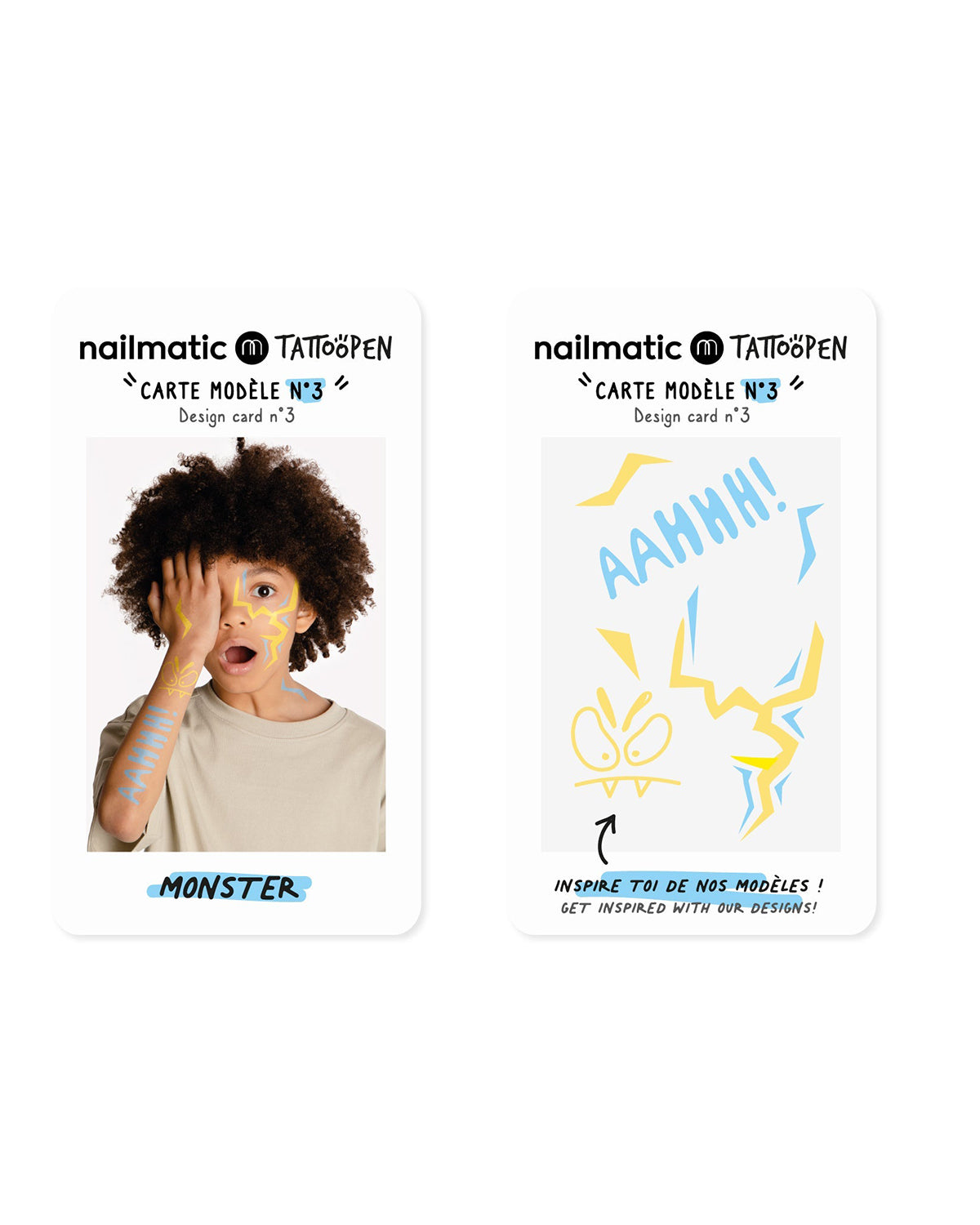 Nailmatic Tattoo Pen Set for Kids MONSTER