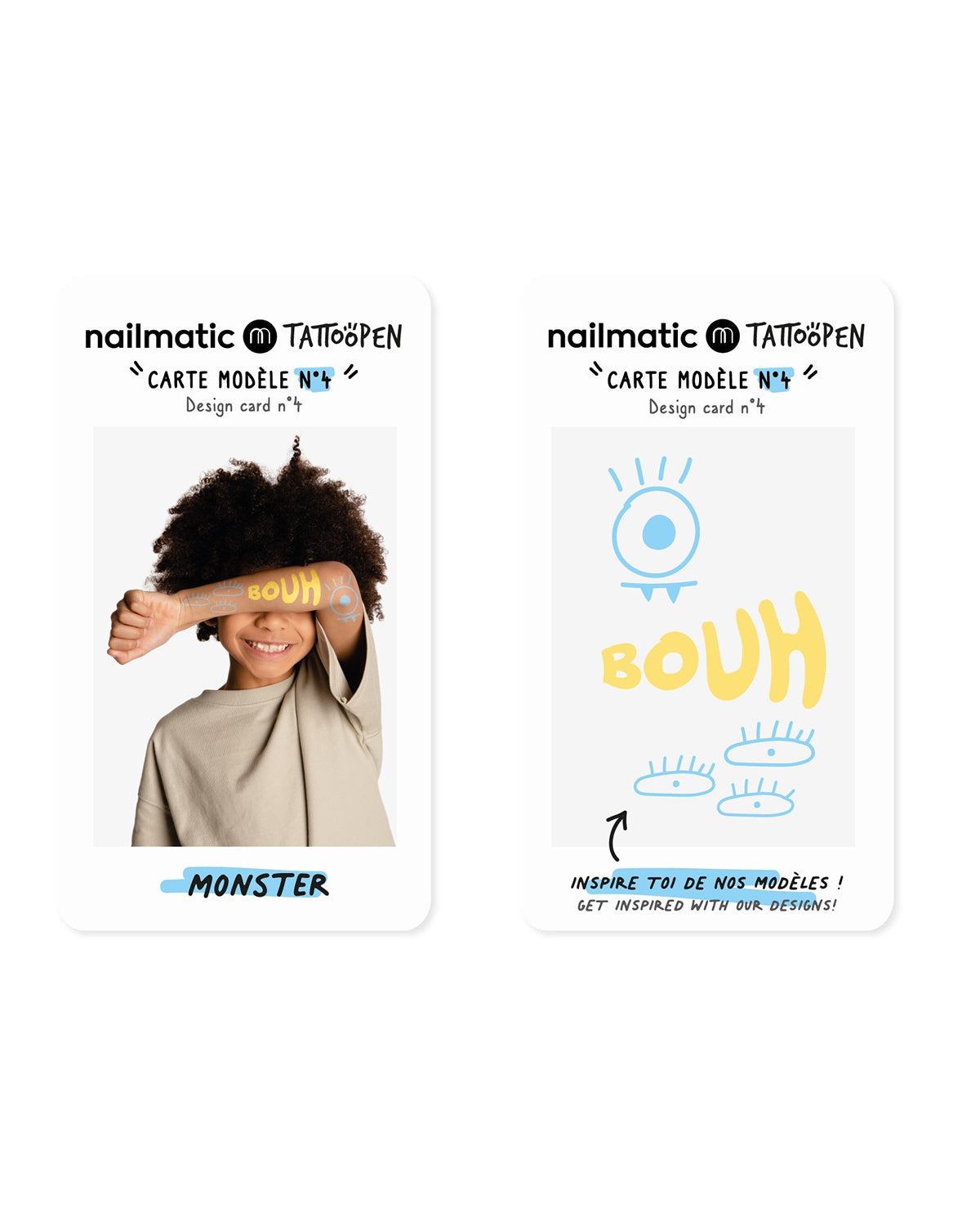 Nailmatic Tattoo Pen Set for Kids MONSTER