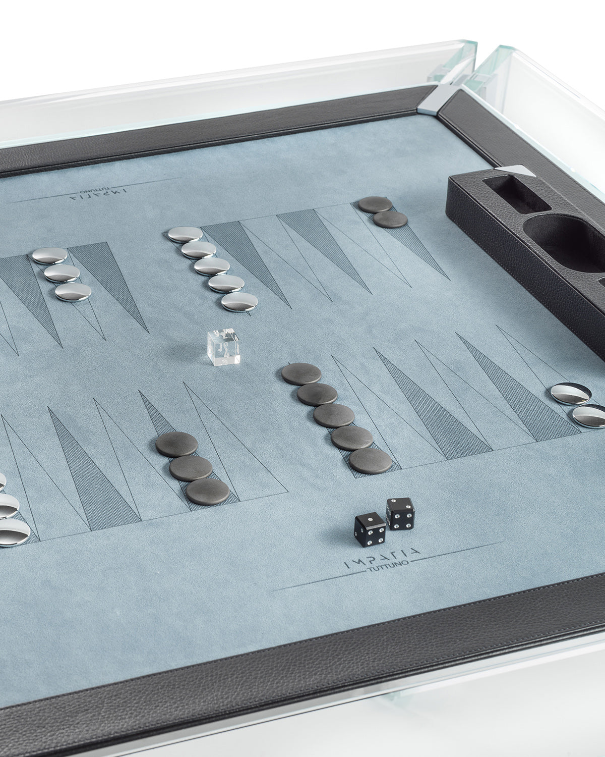 Impatia Backgammon Table TUTTUNO  incl. Leather game set and 4 removable armrests)