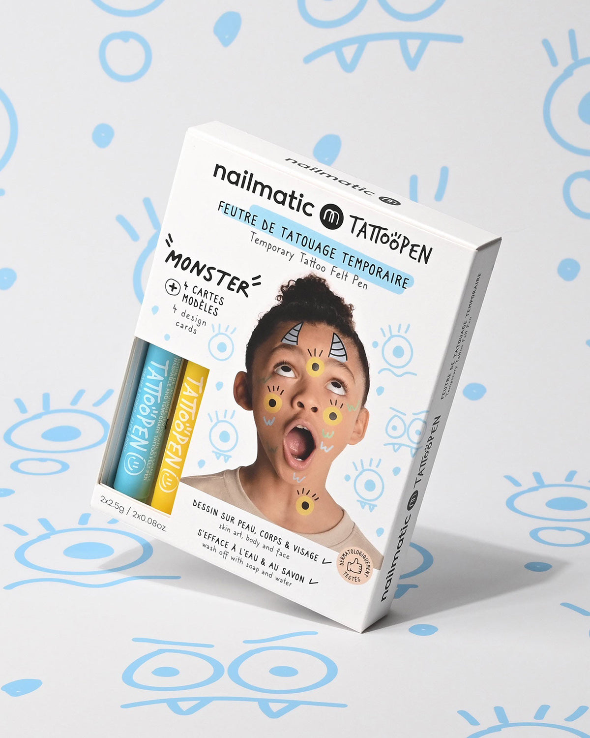 Nailmatic Tattoo Pen Set for Kids MONSTER