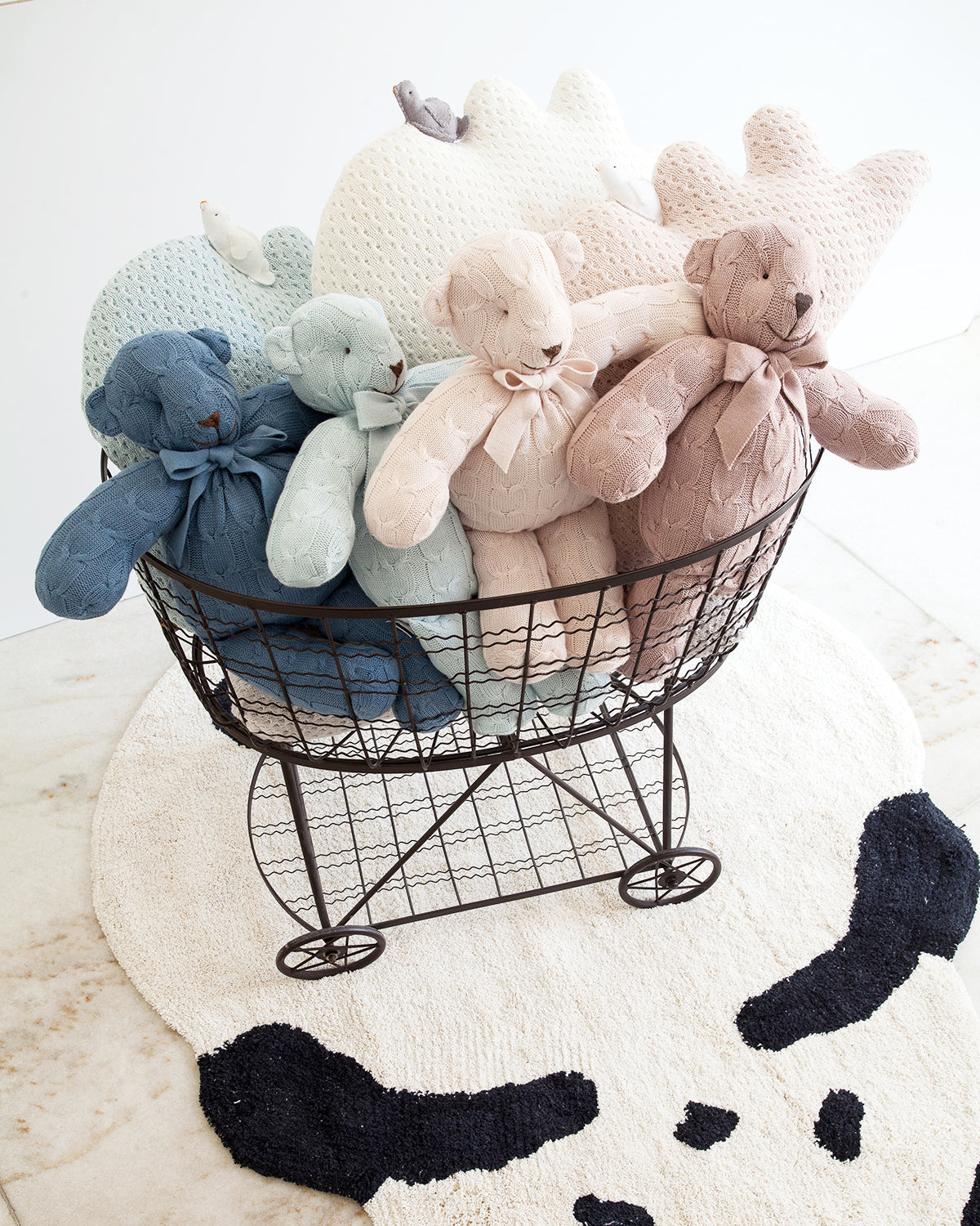 Plush CABLE KNIT TEDDY BEAR Mint
