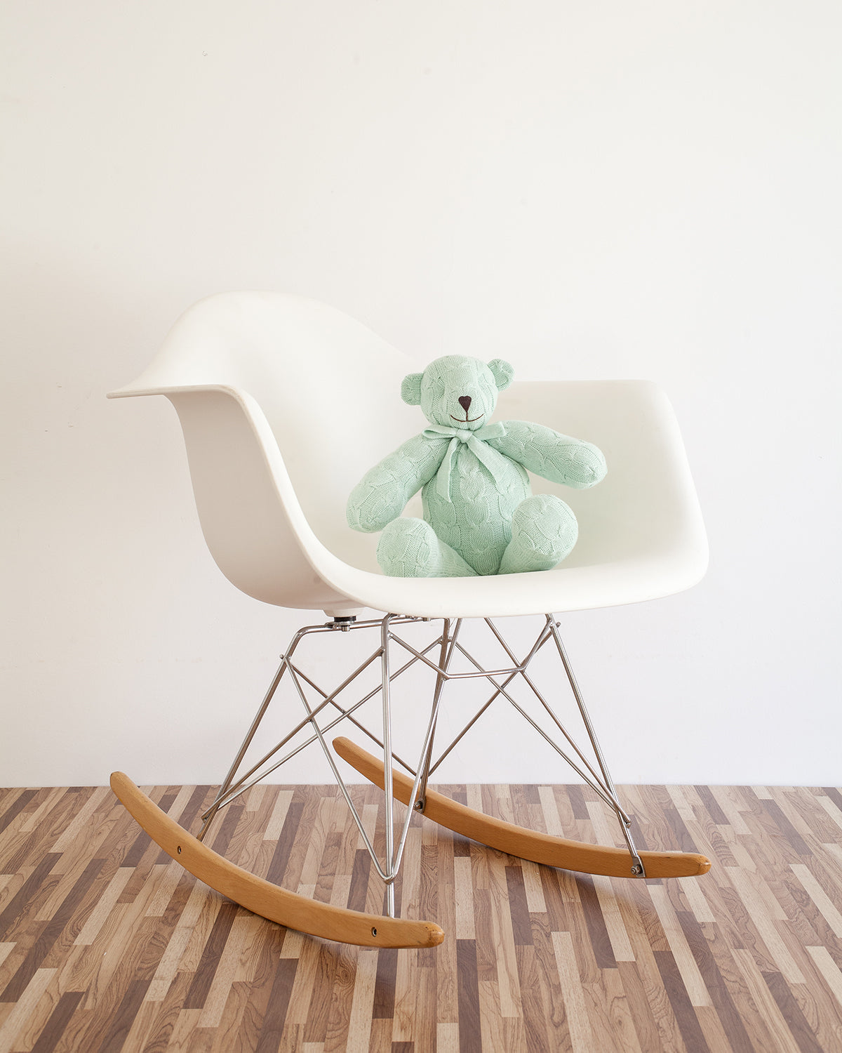 Plush CABLE KNIT TEDDY BEAR Mint