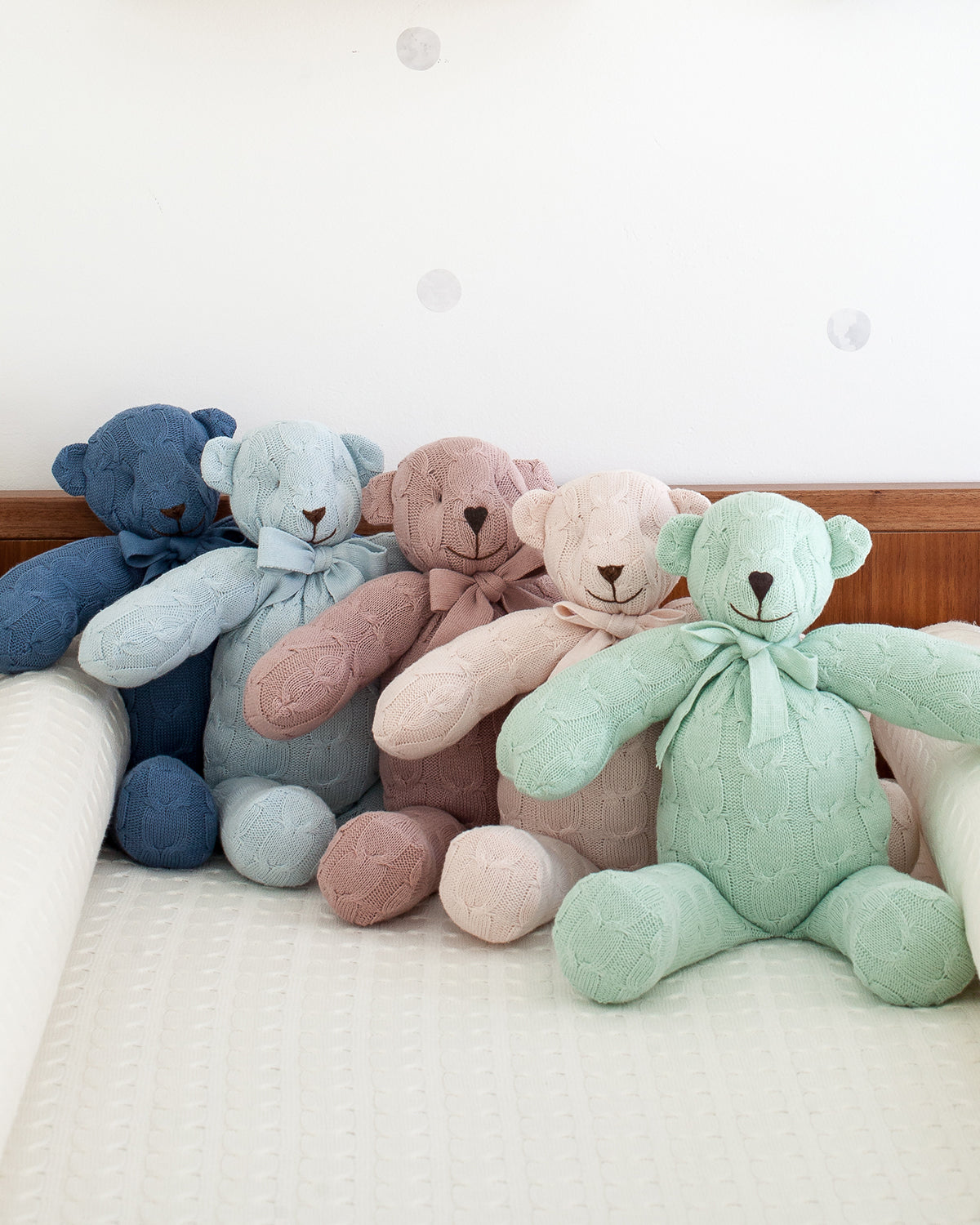 Plush CABLE KNIT TEDDY BEAR Mint