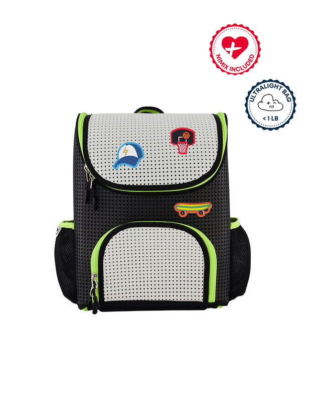 Light Plus Nine Backpack STUDENT Neon Lime with Champ Red Set