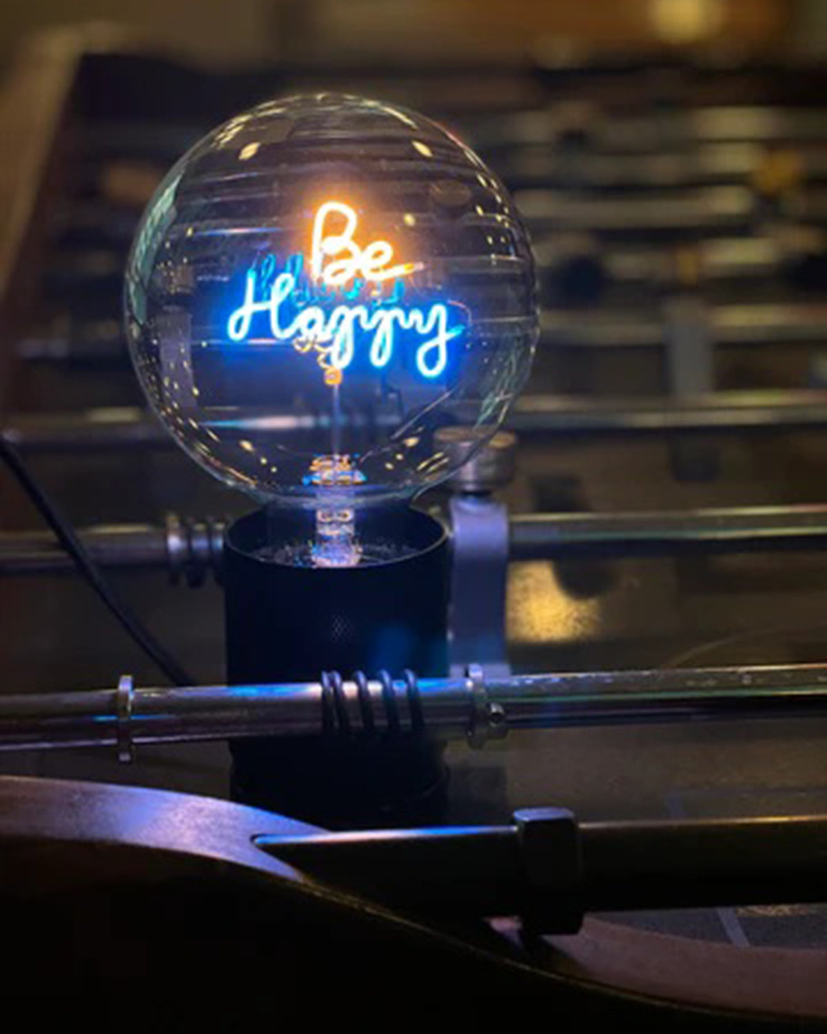 Bulb BE HAPPY Amber/ Blue with Base Table Lamp PORTABLE Pop Nomad Yellow