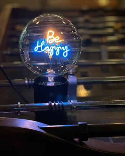Bulb BE HAPPY Amber/ Blue with Base Table Lamp PORTABLE Pop Nomad