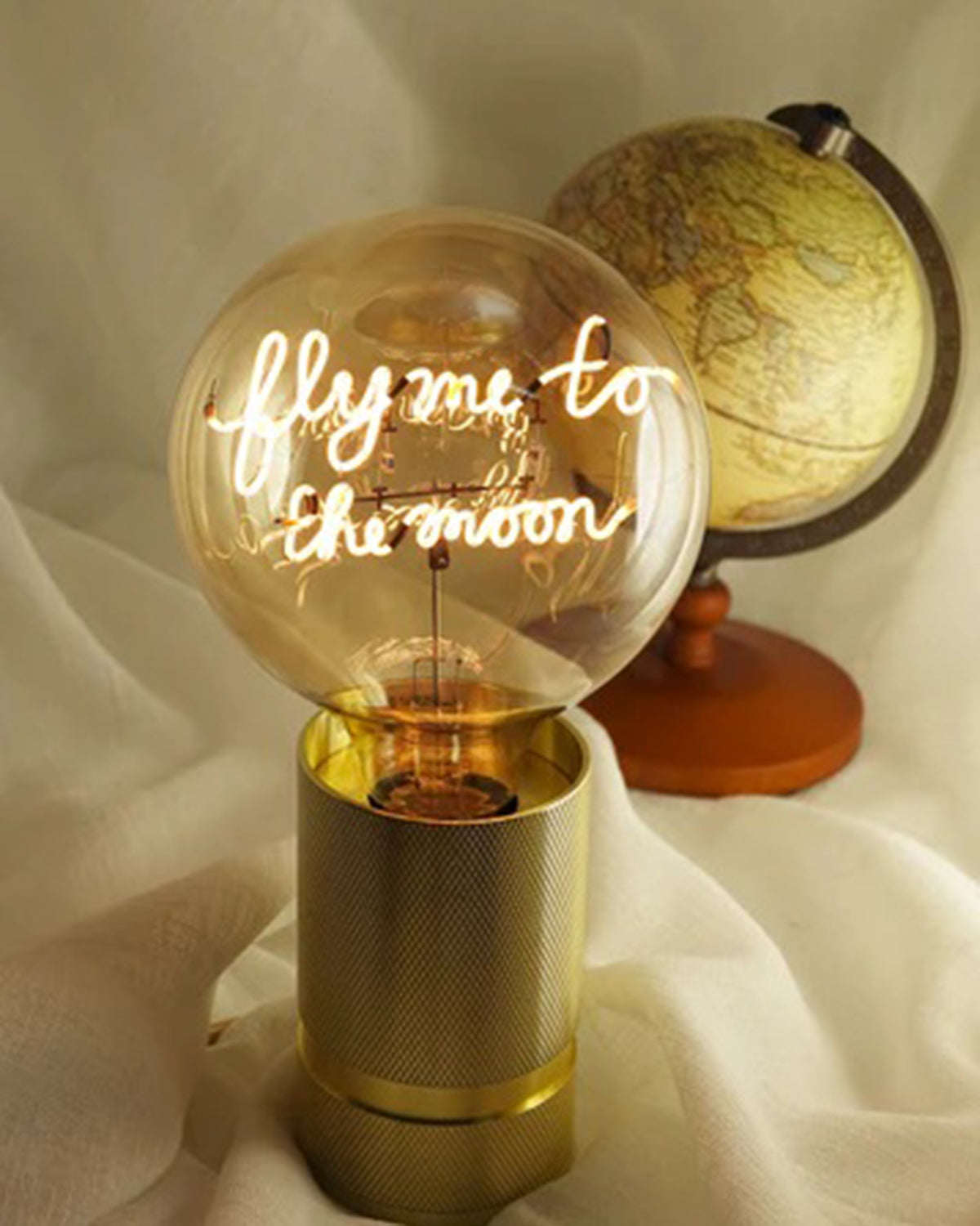 Bulb FLY ME TO THE MOON Amber with Base Table Lamp PORTABLE Pop Nomad Emerald