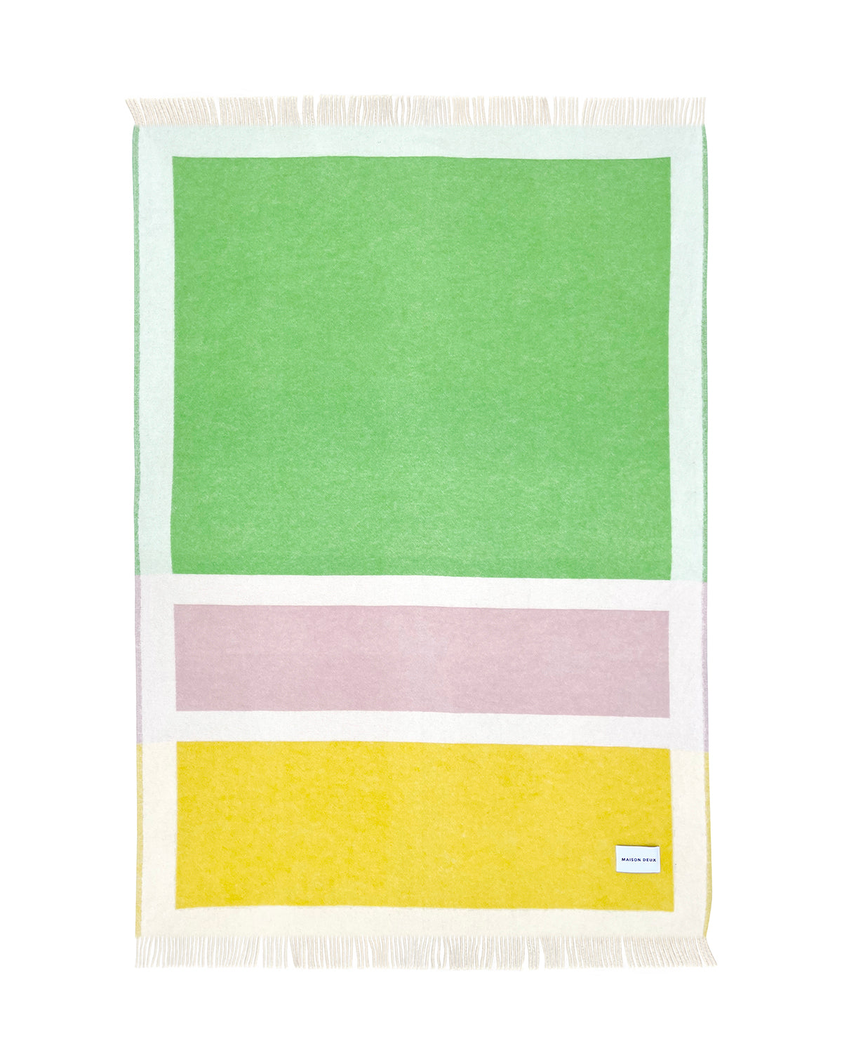 Blanket COLOR BLOCK No. 2 Yellow / Green and Lilac 4.25 x 6.5ft