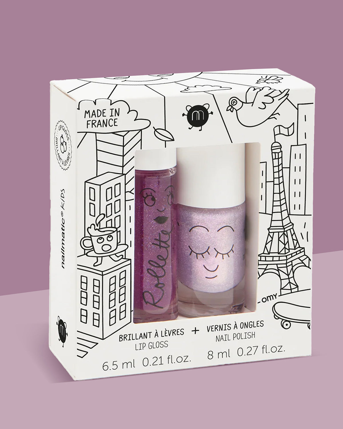 Nailmatic Nailpolish and Lip Gloss Set for Kids LOVELY CITY