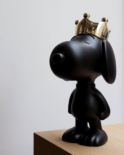 Snoopy Crown Black & Gold 12"