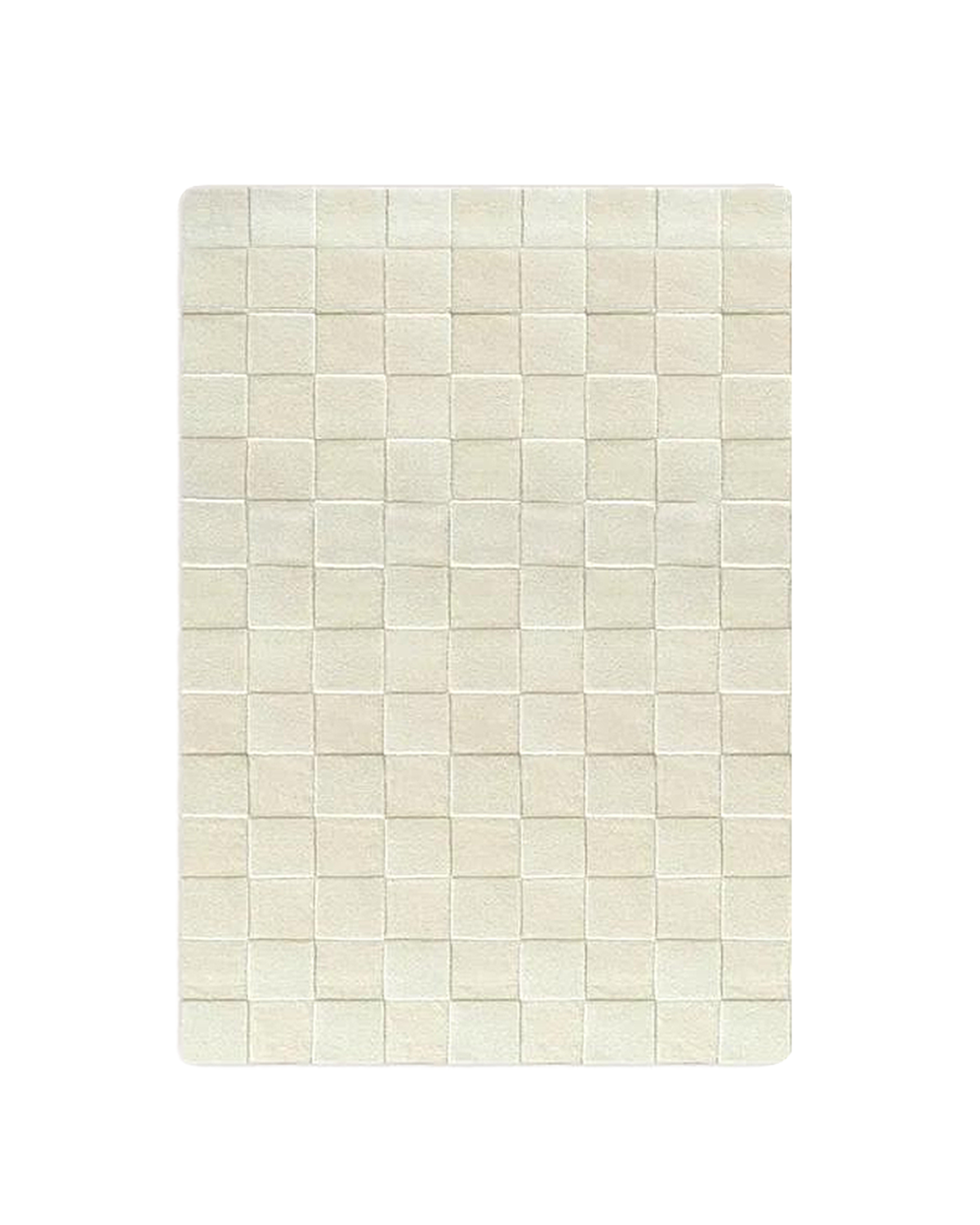 Maison Deux Rug CHECKERBOARD Off White 3.9 x 5.9 ft