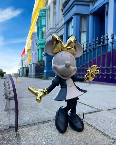 Minnie Mouse HOPPEN Taupe, Black & Gold 12"