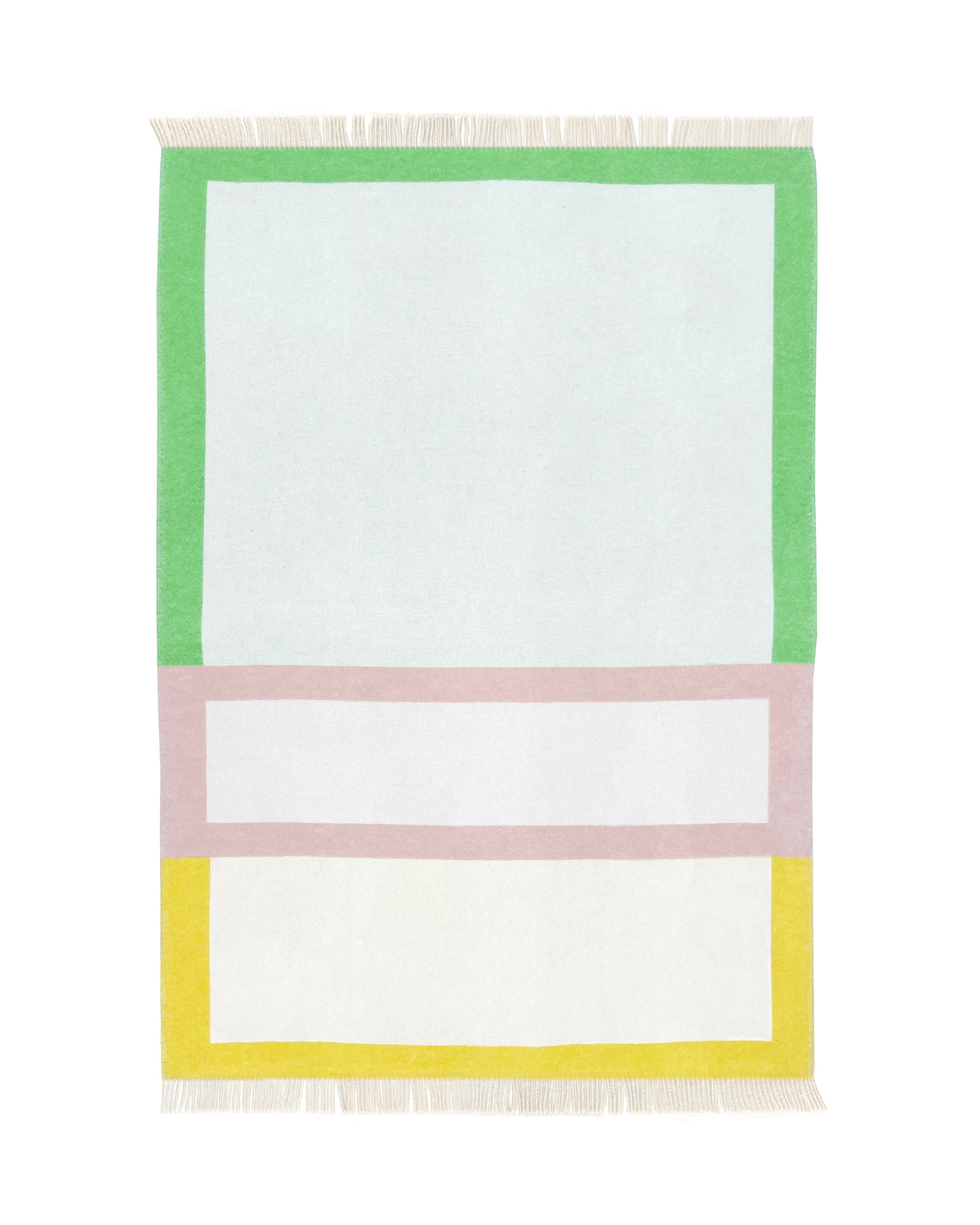 Blanket COLOR BLOCK No. 2 Yellow / Green and Lilac 4.25 x 6.5ft