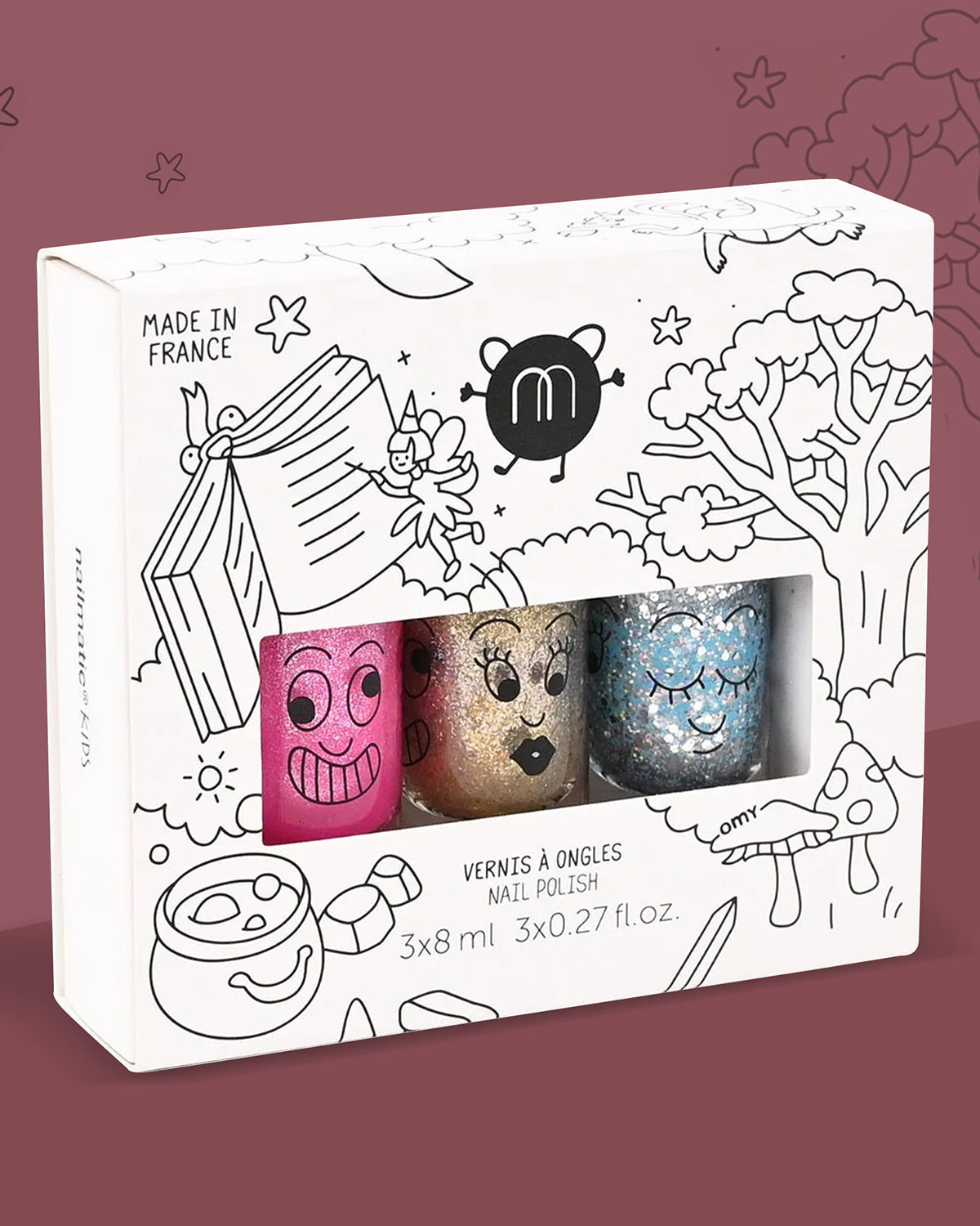 Nail Polish for Kids Set of 3 PINKY AURORA LUNA