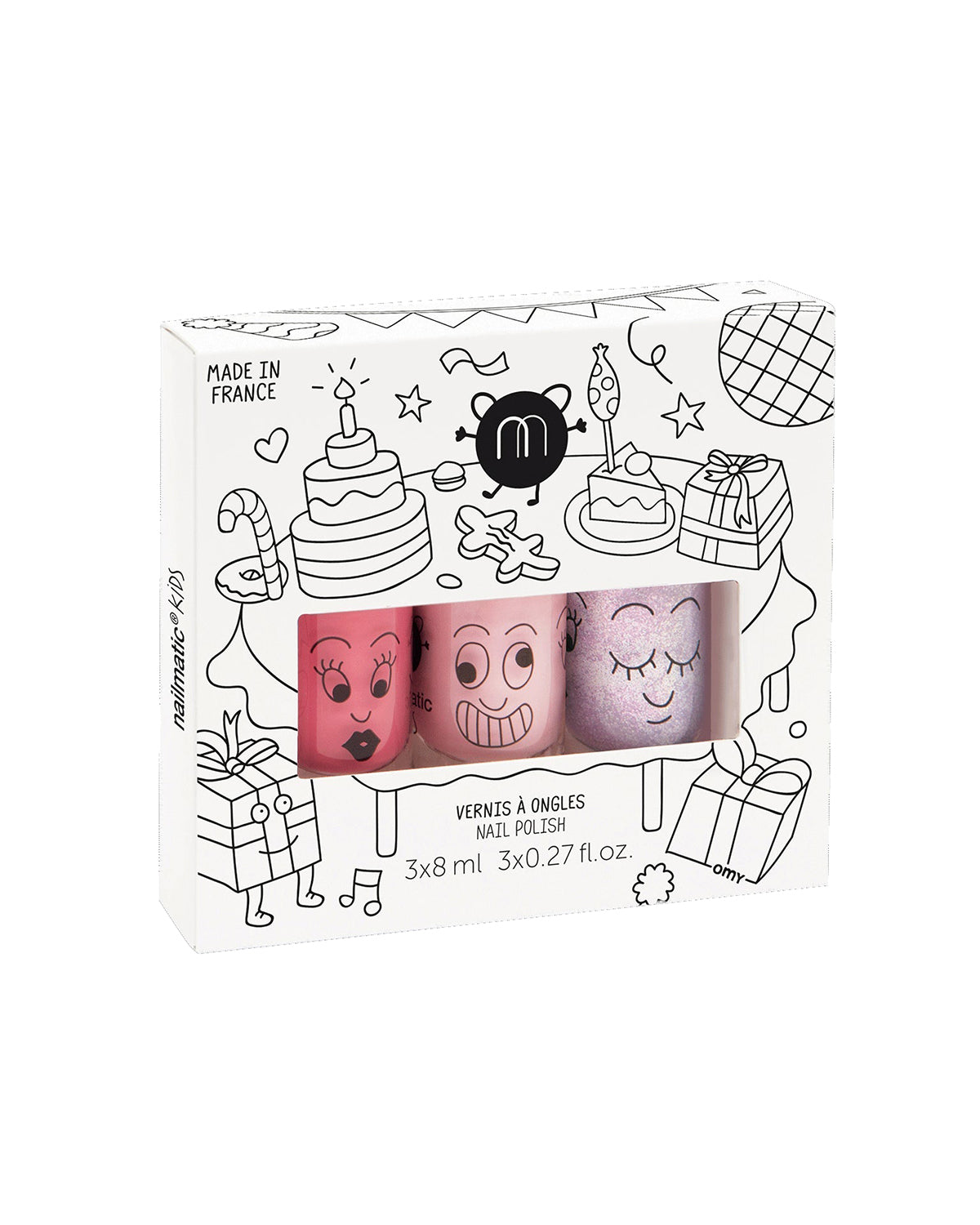Nailmatic Nailpolish for Kids Set of 3 LAS PARTY