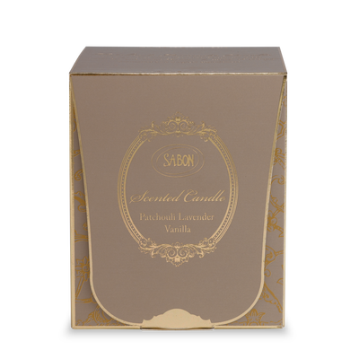Glass Candle Patchouli Lavender Vanilla Large