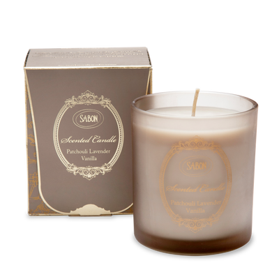 Glass Candle Patchouli Lavender Vanilla Large