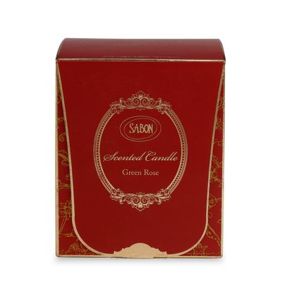 Glass Candle Green Rose