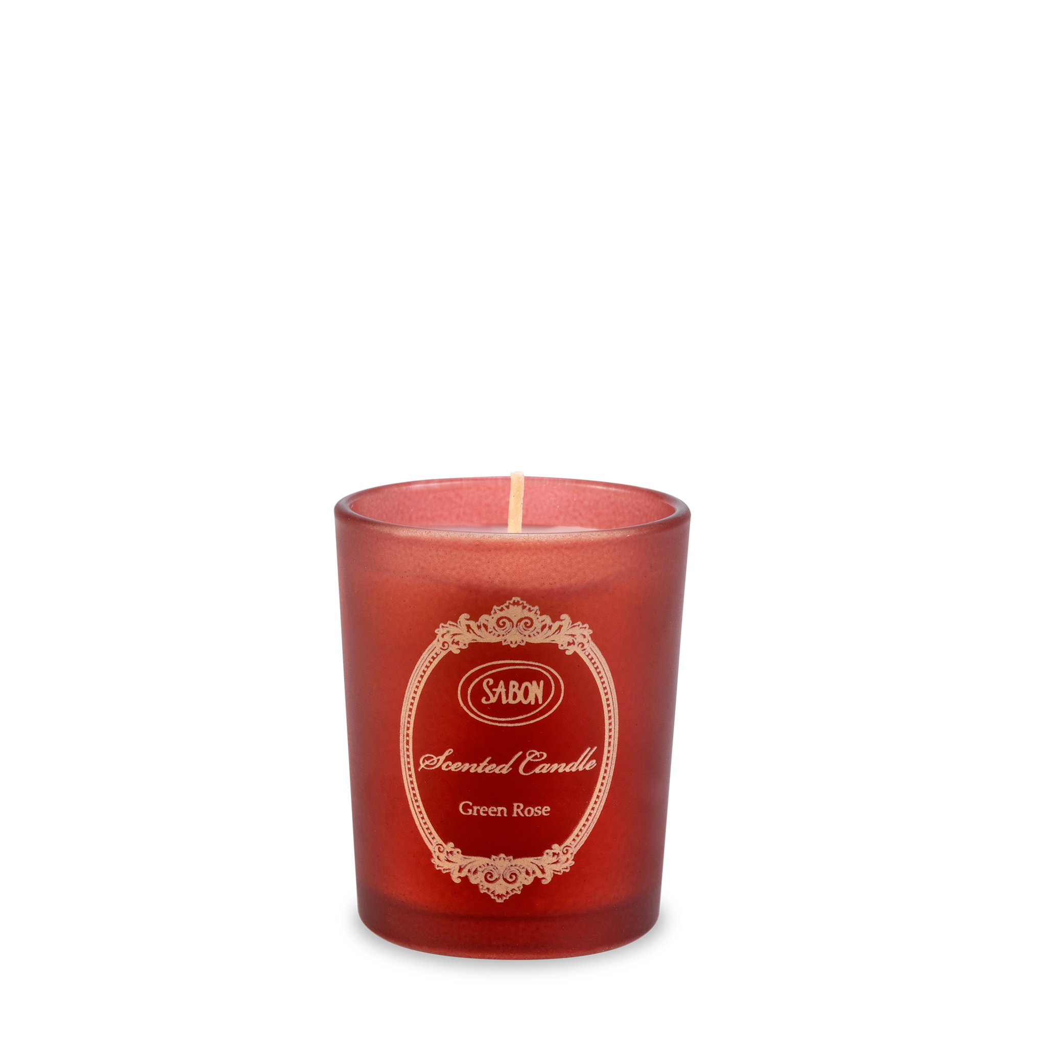 Mini Glass Candle Green Rose