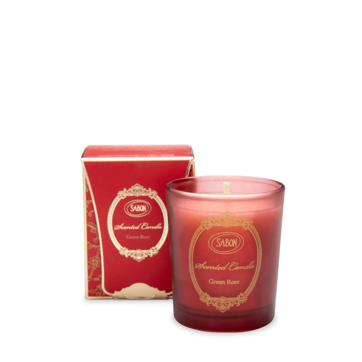 Mini Glass Candle Green Rose