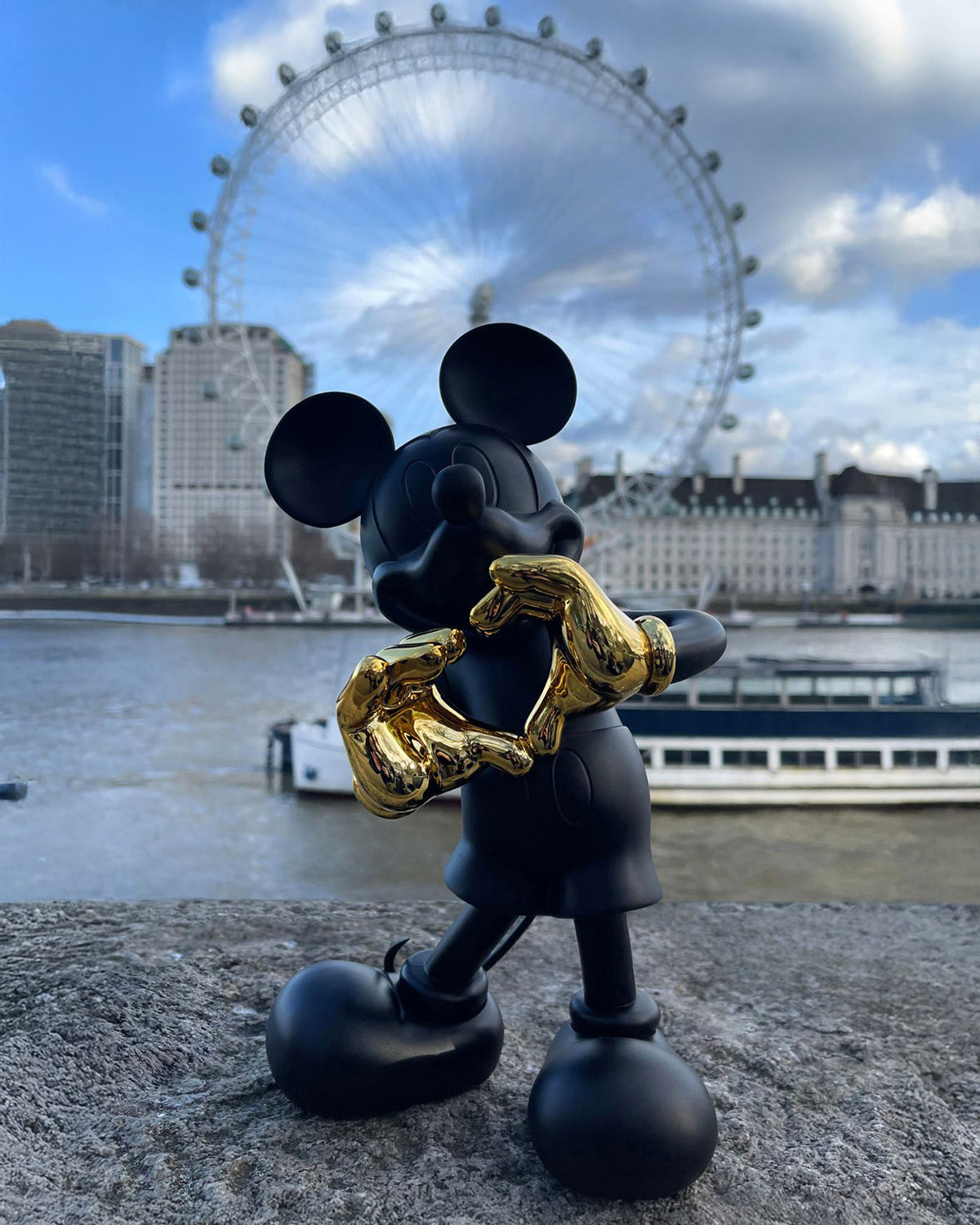 Mickey Mouse WITH LOVE Black & Gold 12"
