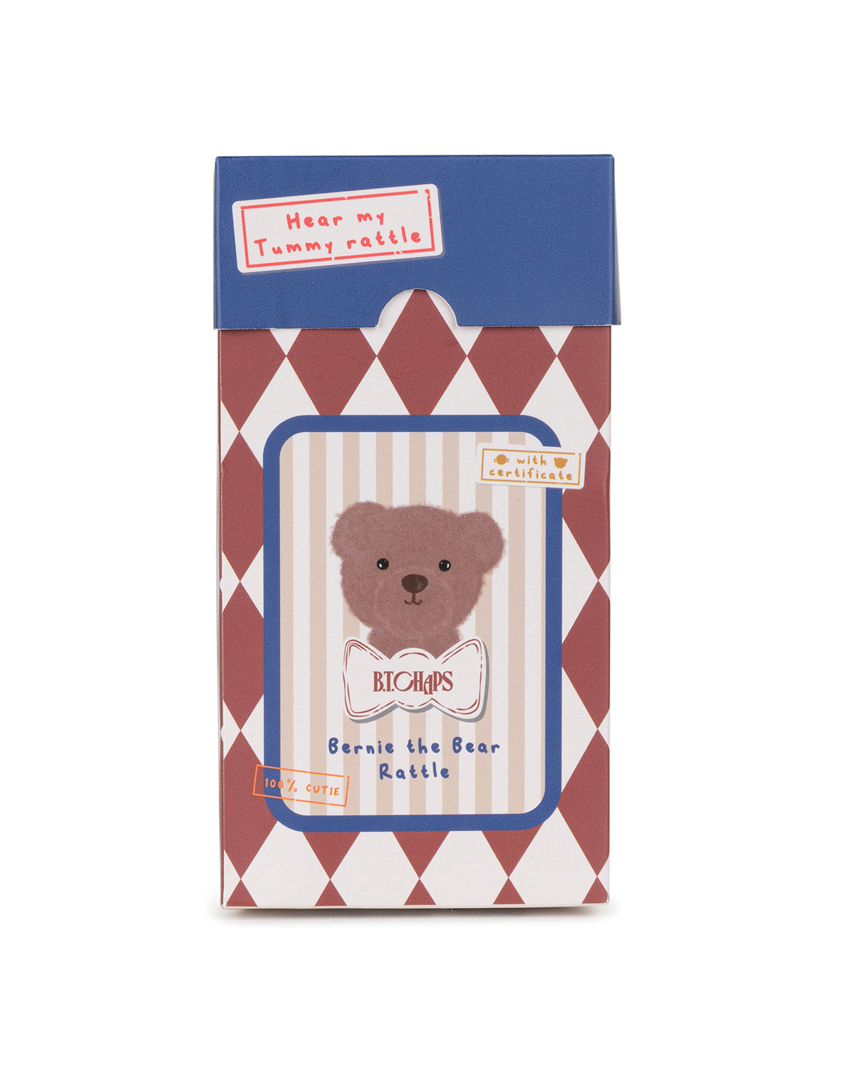 Plush BT CHAPS BERNIE the BEAR rattle in Giftbox ECO 5