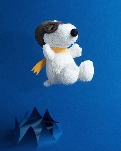 Plush PEANUTS SNOOPY Sitting Flying Ace 8"