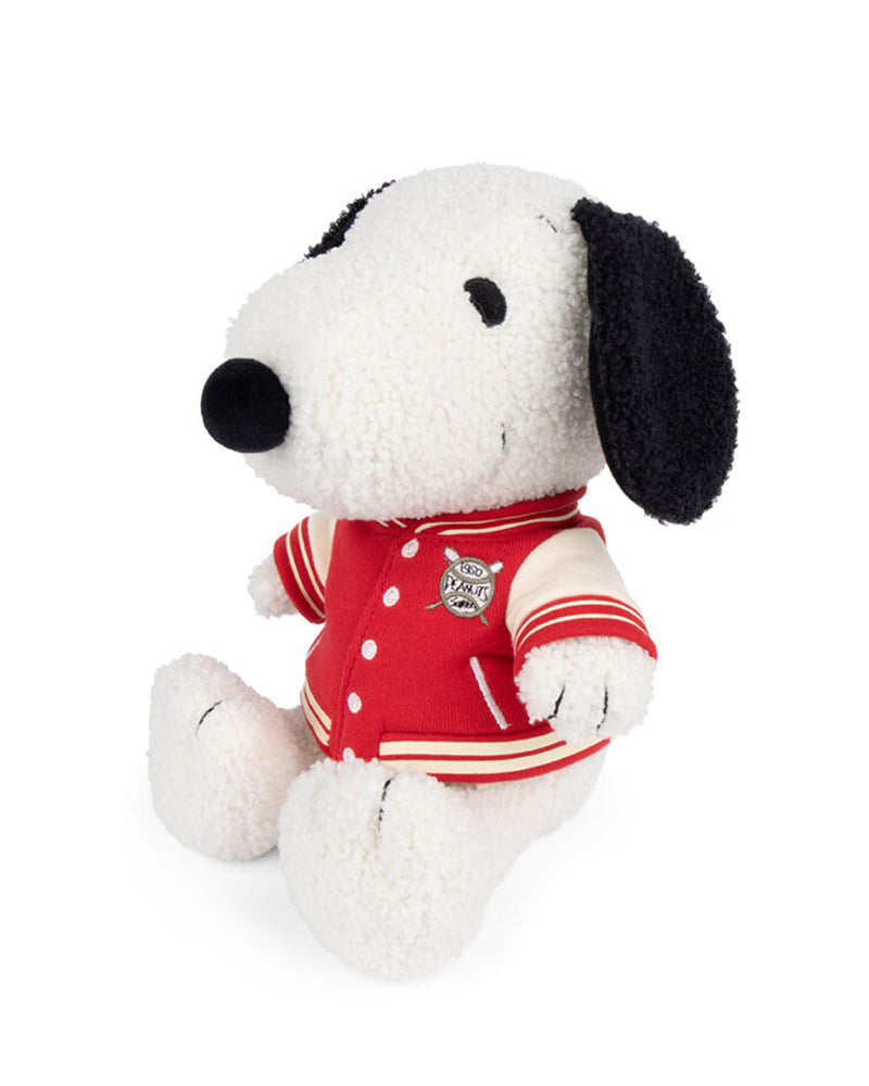 Plush PEANUTS SNOOPY Sitting with Varsity Jacket 10"