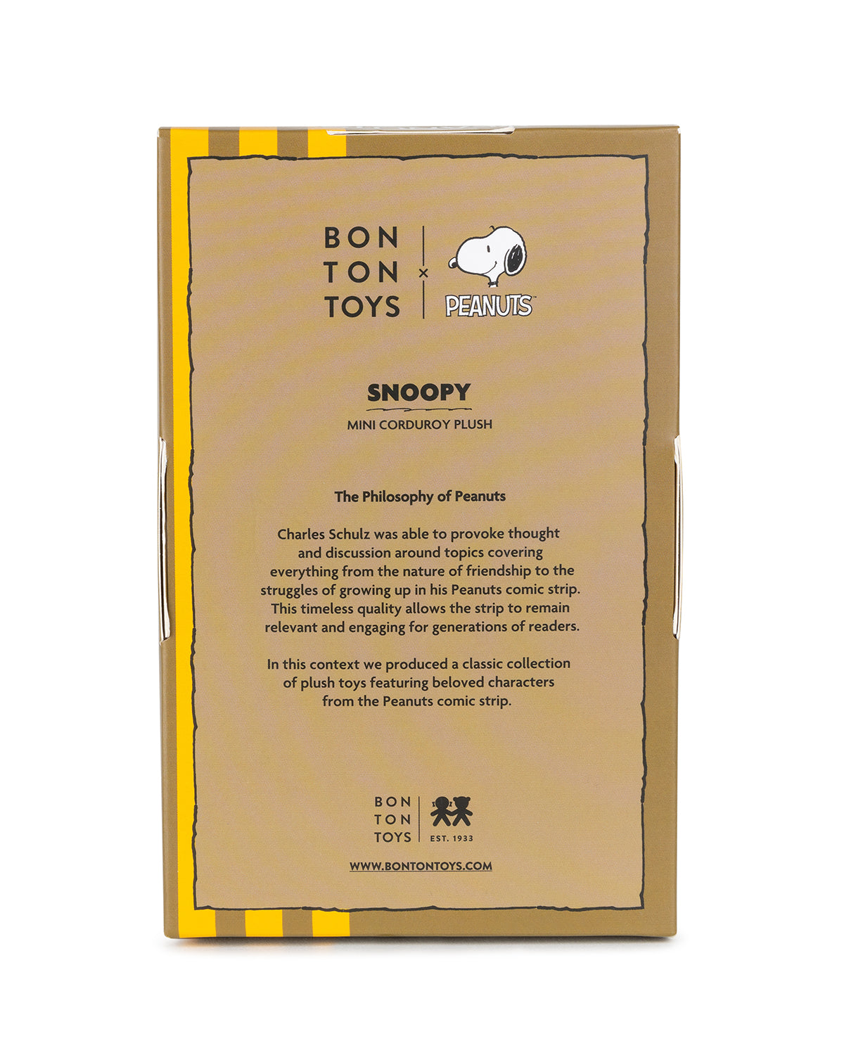 Plush PEANUTS SNOOPY Mini Corduroy Cream in giftbox 7"