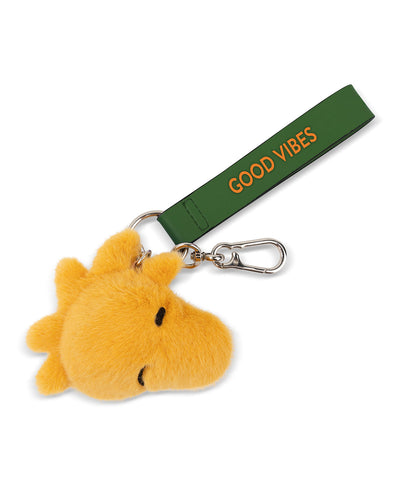 Bag Charm Plush PEANUTS WOODSTOCK FUZZY ECO Yellow 3.5"