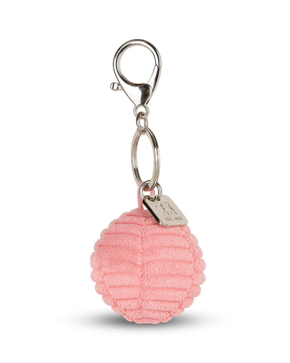 Keychain Smiley ECO Corduroy Bubblegum Pink  2"