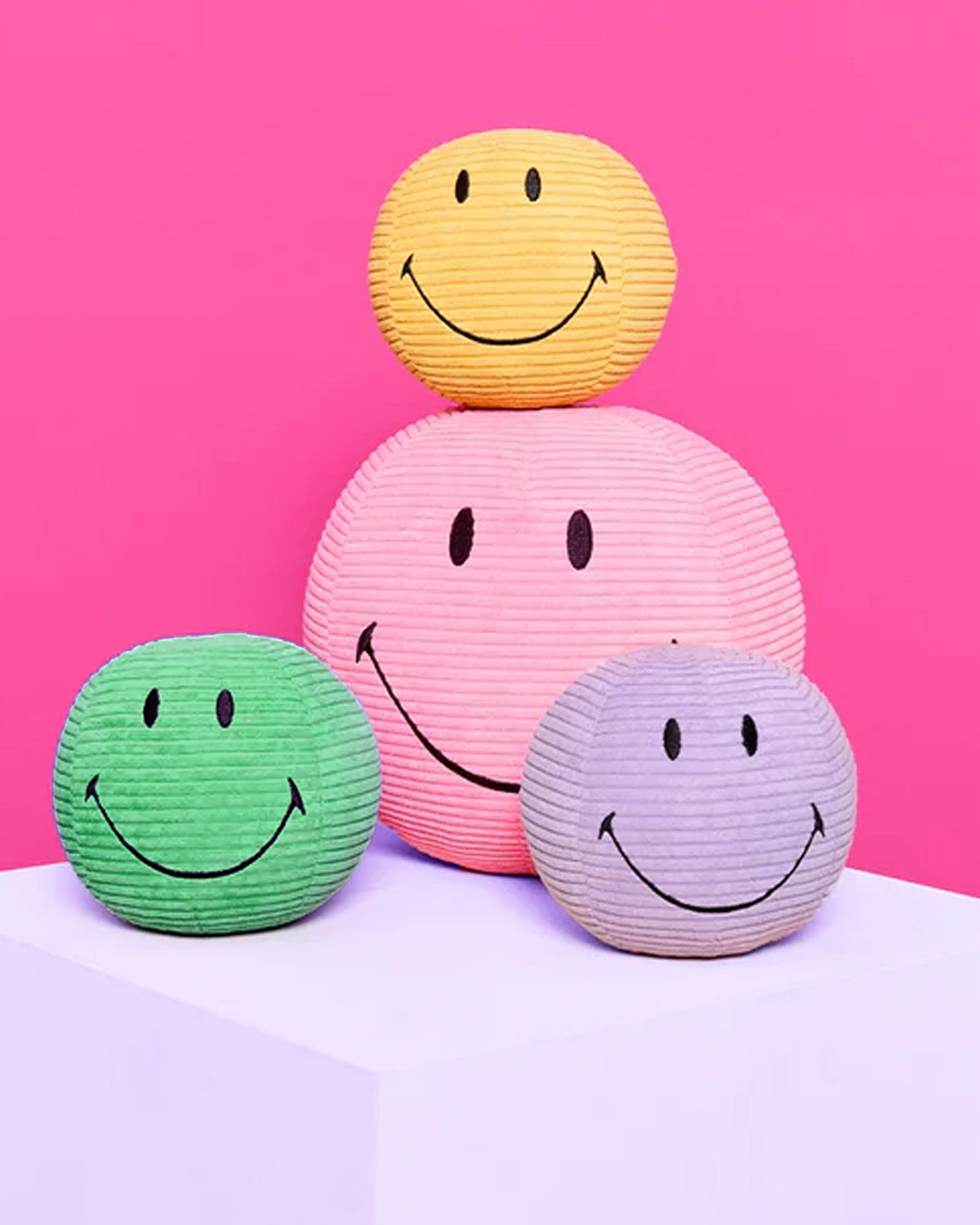 Plush Smiley ECO Corduroy Green 5"