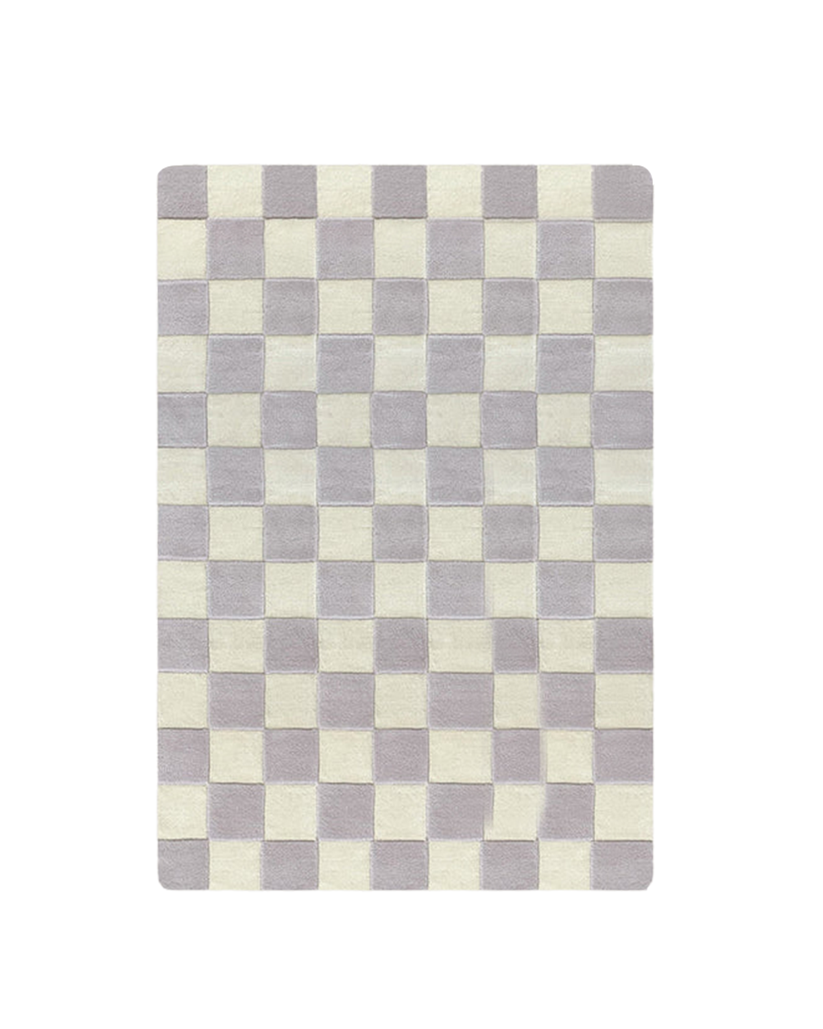 Maison Deux Rug CHECKERBOARD Lilac / White 3.9 x 5.9 ft